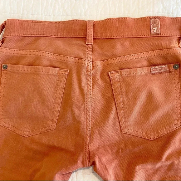 7 for all Mankind Peach Cropped Skinny Jeans size 25 - Picture 4 of 9